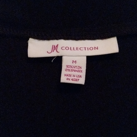 JM Collections, black nylon, cardigan. Med. - Picture 4 of 8